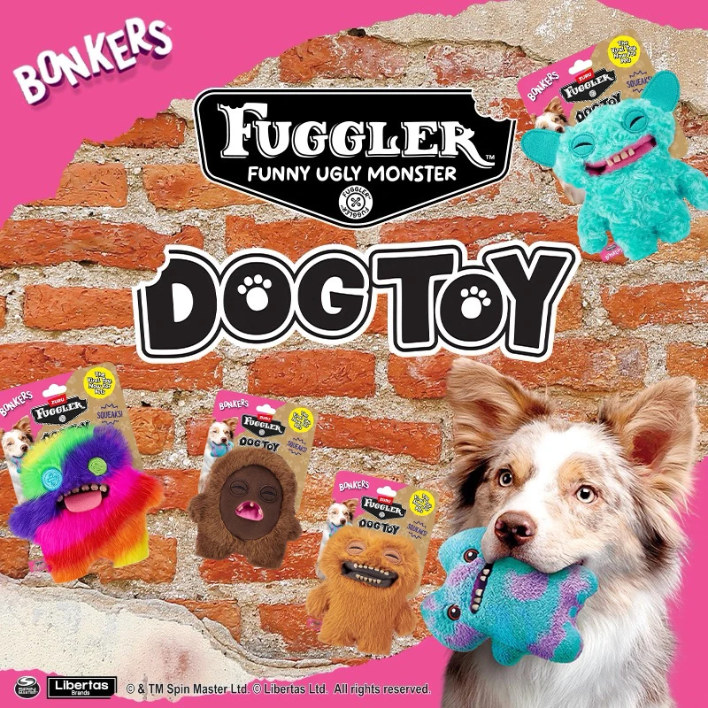 Fuggler Cute Tooth Monster Doll Pet Toy Series Press To Sound Dog Toy Wear-resistant Cartoon Plush Ugly Funny Fashion Doll Gift