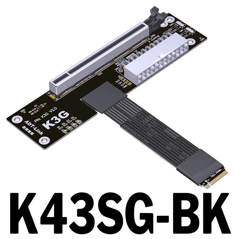 

K43SG M.2 для NVMe to x16 5,0 eGPU адаптер видеокарты внешняя плата адаптера удлинительный кабель поддержка ноутбука ITX/STX NUC