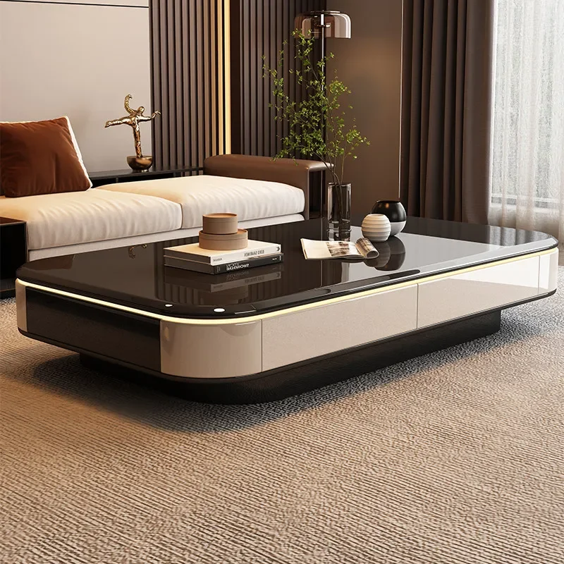 

Italian Drawer Coffee Table Designer Small Unique Storage Saving Coffee Table Center Black White Meuble Salon Furniture For Home