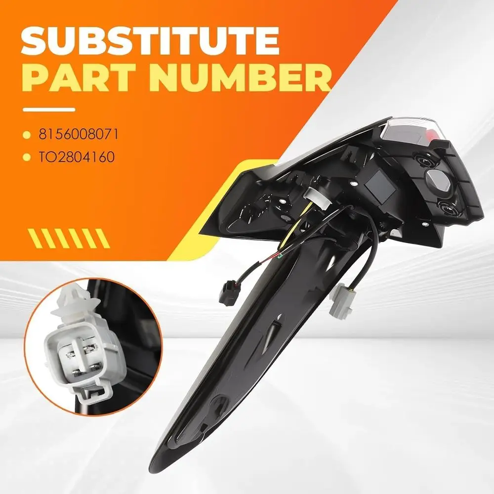 مجموعة مصابيح خلفية خارجية يسار للسائق من سيينا 2021-2022، متوافقة مع مصباح الفرامل الخلفية والضوء الخلفي، TO2804160 #4