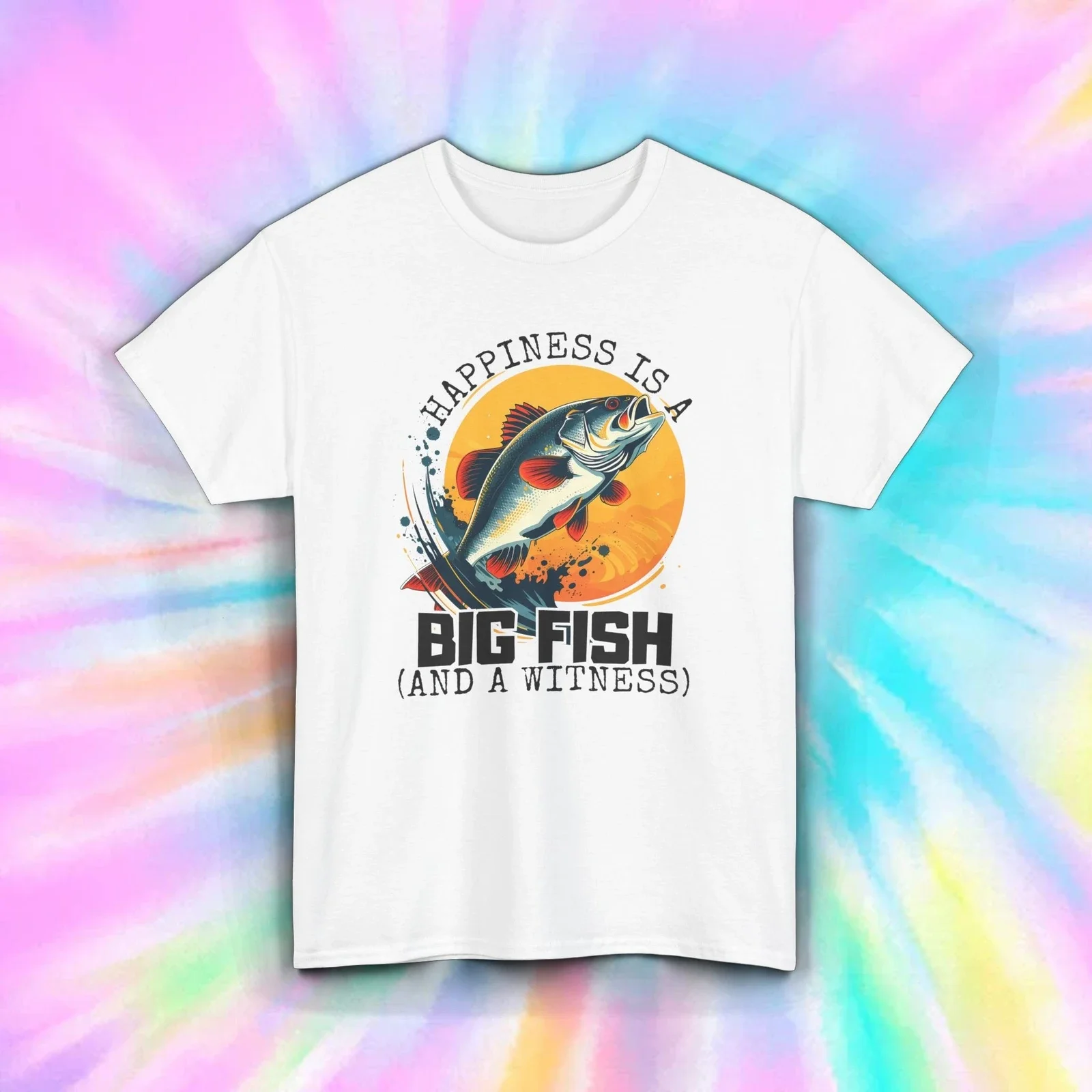 Le bonheur est un gros poisson T-Shirt drôle témoin de pêche attraper T-Shirt S-5XL