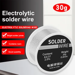 30G Lassen Soldeerdraad Hoge Zuiverheid Lage Fusie Spot 0.8Mm Hars Soldeerdraad Rol Niet-Schoon Tin Bga Lassen Elektronica 2% Flux