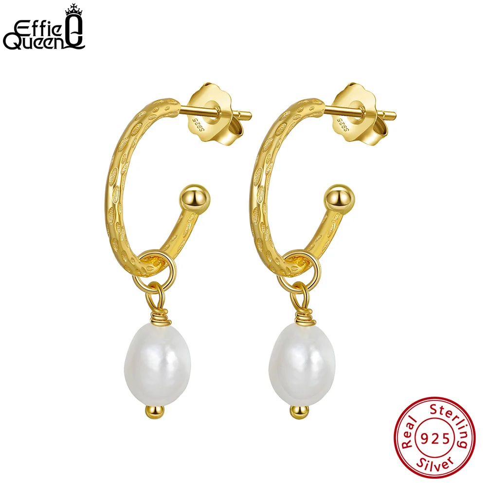 

Effie Queen Handpicked AAA+ Quality Natural Pearl Earrings Dangle 925 Sterling Silver Popular Banquet Party Jewelry Gift GPE16