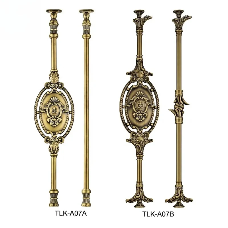 for European Design Floor to Ceiling Stair Railing Villa Decorative Cast Brass Railing Exquisite Style Five Star Quality