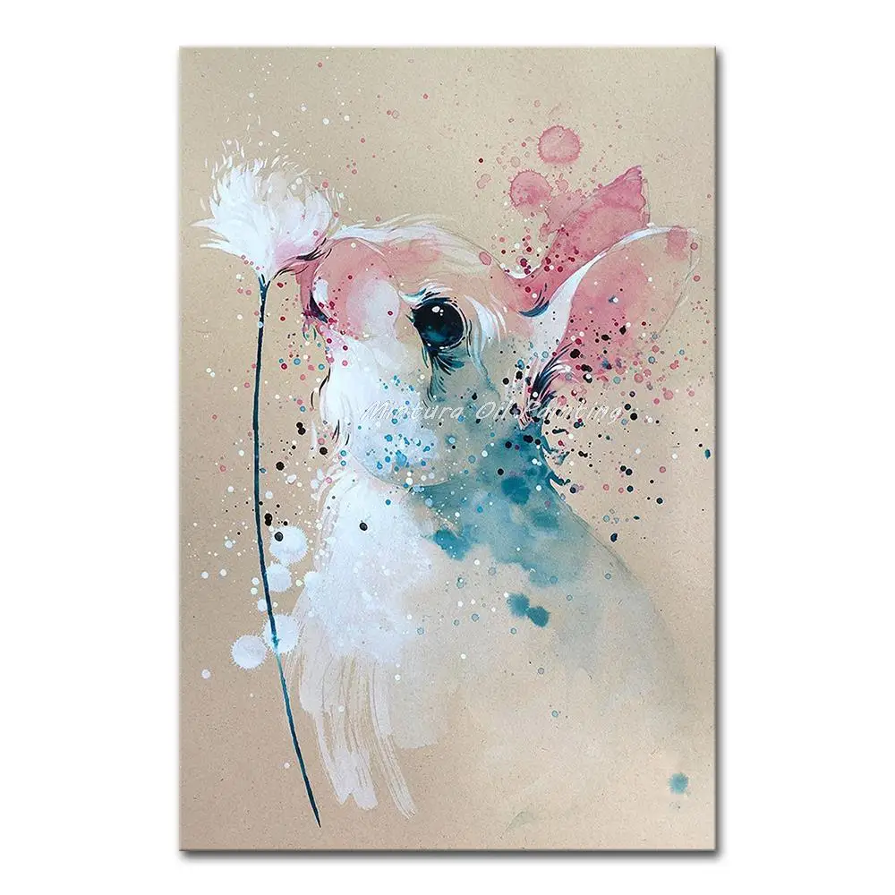 

Mintura ручная роспись Масляные картины ручной работы на канва современное настенное искусство для гостиной милый кролик домашний декор художественное искусство на стену