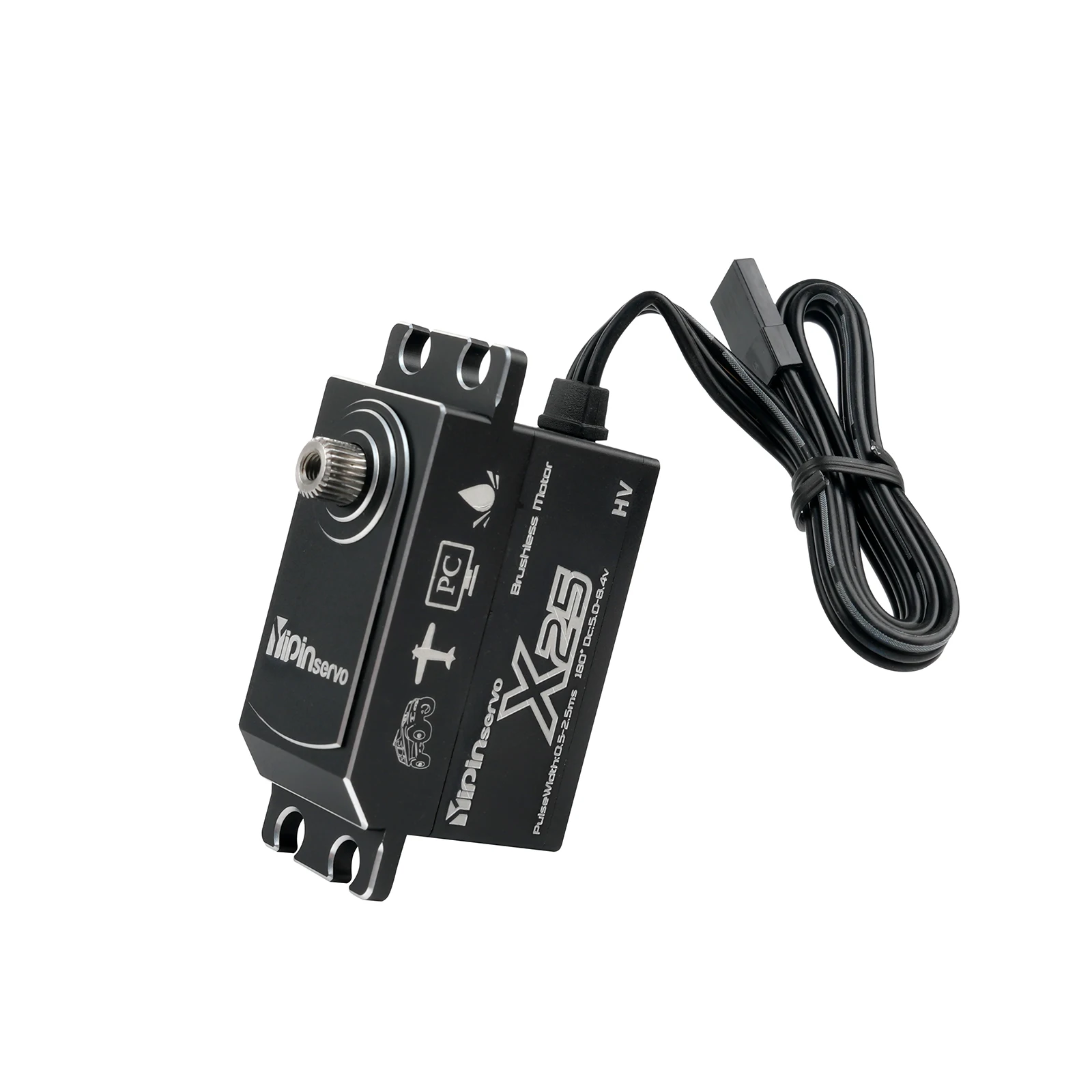 25kg.cm corpo curto metal digital servo x25 motor sem escova servos funções de energia peças para robô/carros modelo brinquedos