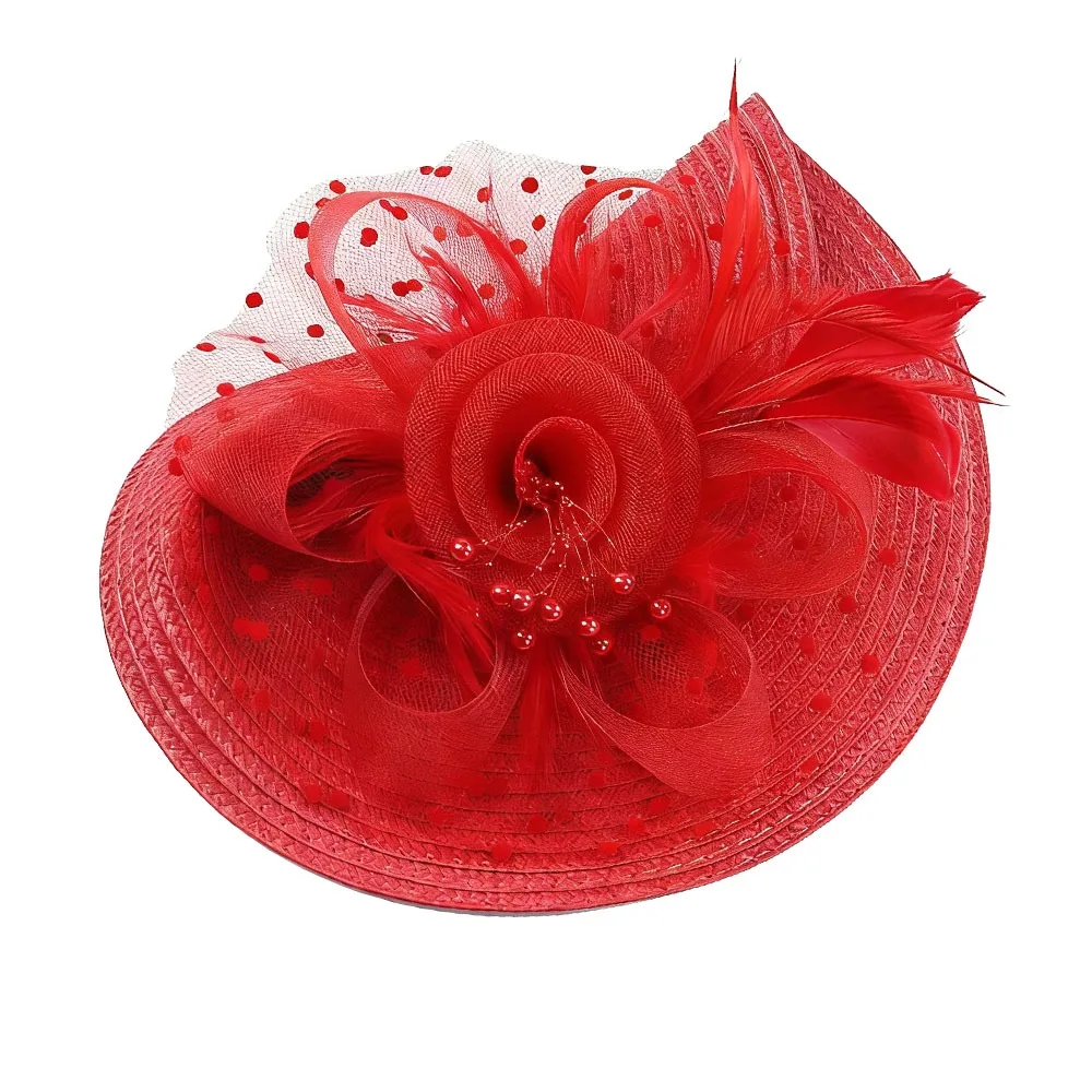 

Fashion Mesh Ribbons Fascinator Caps Flower Feather Headress Headwear Hair Accessories