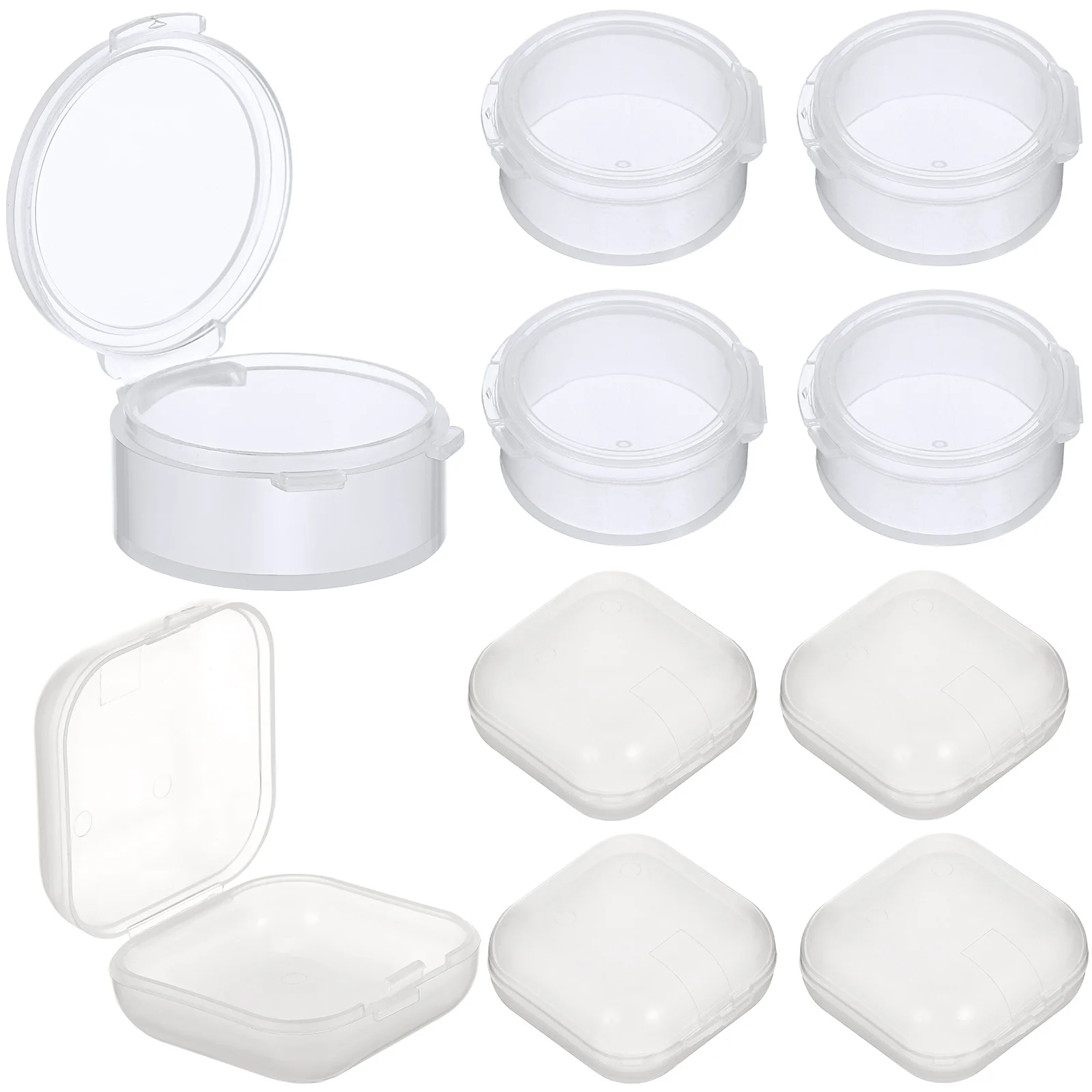 Estuches para tapones para los oídos de 20 piezas, Mini contenedores transparentes para joyería, cajas organizadoras pequeñas, almacenamiento de cuentas, almacenamiento portátil compacto para tapones para los oídos