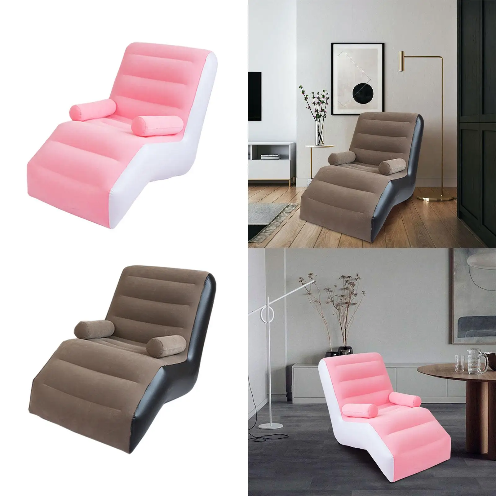 

Inflatable Sofa,Folding Lazy Sofa,S Shaped,Soft,Thickened Air Bench Seat for Garden Lunch Break Sleeping,Gaming Home