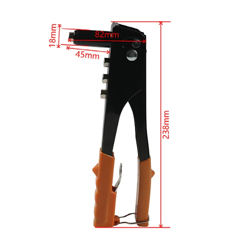 A74e-resistente rebitador máquina de rebitagem 120 pçs rebites cegos ferramentas manuais variedade kit rebite porca ferramenta laranja