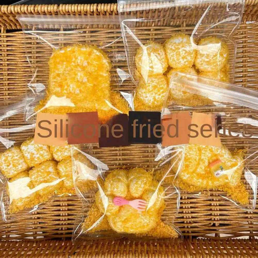 Cat Paw Fried Food SqueezeToy Fried Meatball Toast Simulated Food Squeeze Toy Soft Interesting TPR Squeeze Toy Practical Jokes