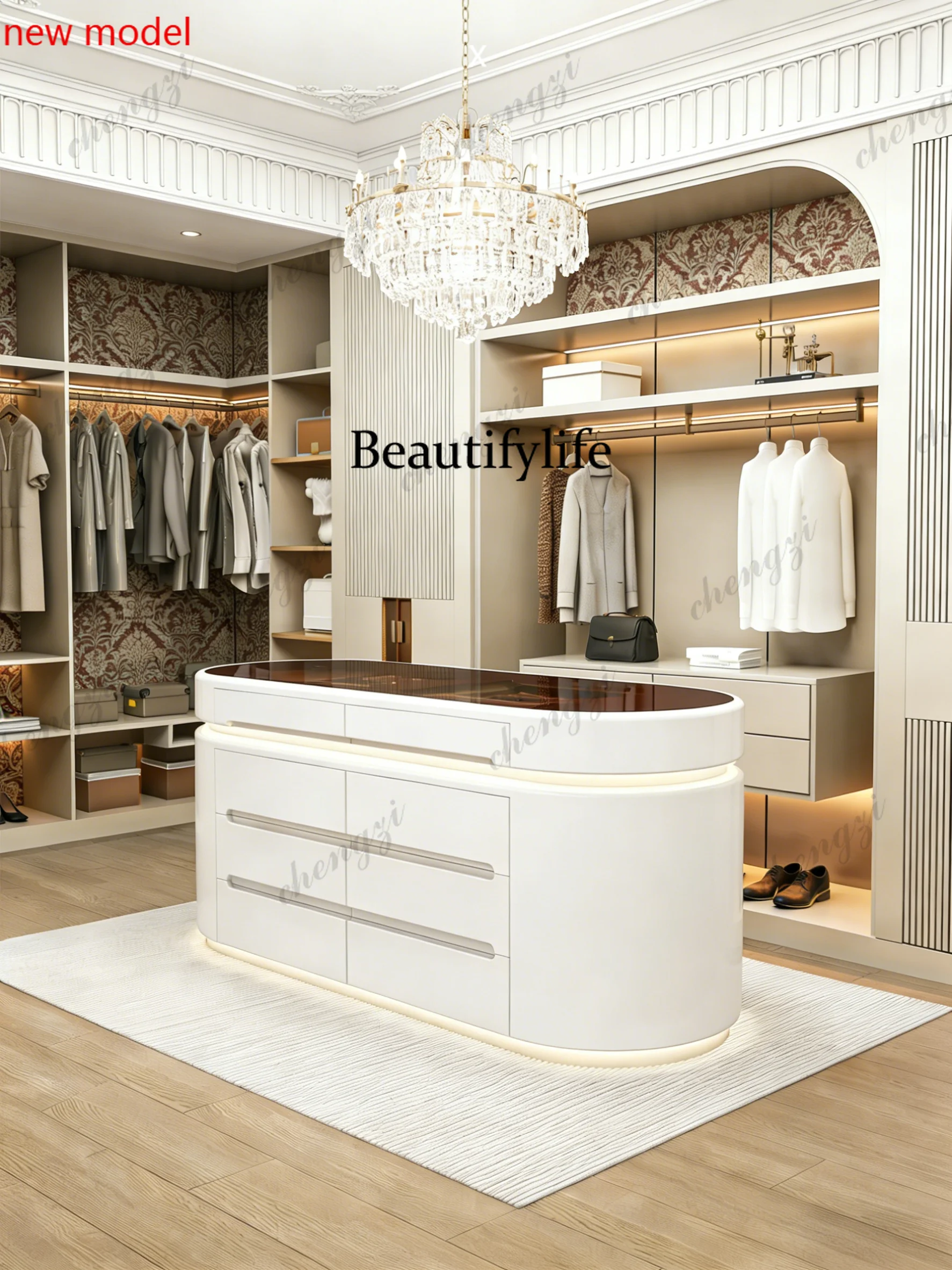 N138French Cloakroom Nakajima Cabinet Household, Storage, Italian Light Luxury Jewelry Locker