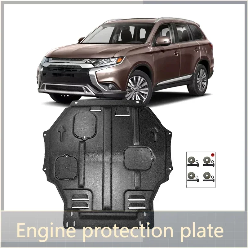 For Mitsubishi Outlander 2016-2020 2018 2.4L Black Under Engine Guard Plate Splash Shield Mud Fender Cover Mudguard Protector