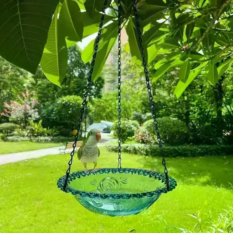 New Bird Flower Shaped Hanging Bird Feeder Birdbath For Garden Yard Farm Supplies Hummingbird Feeder Supplies Birdbath Bird Bath