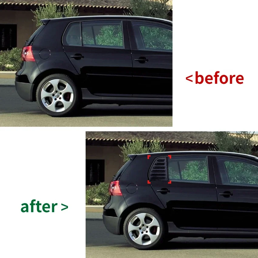 For VW Golf 5 MK5 5Doors 2003-2010 Car Rear Window Side Vent Shutter Louver Cover Trim Exterior Accessories Body Kits