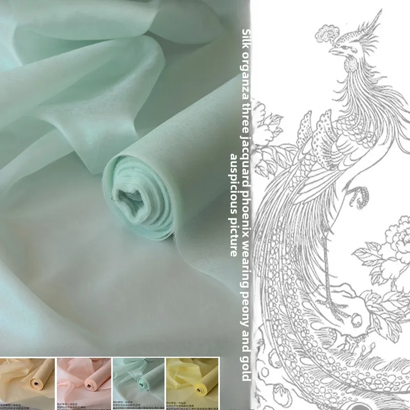 

Solid Color Mulberry Silk Organza Fabric for DIY Sewing Handmade Dress Little Coat Clothing Fashion Material Cloth By The Meter