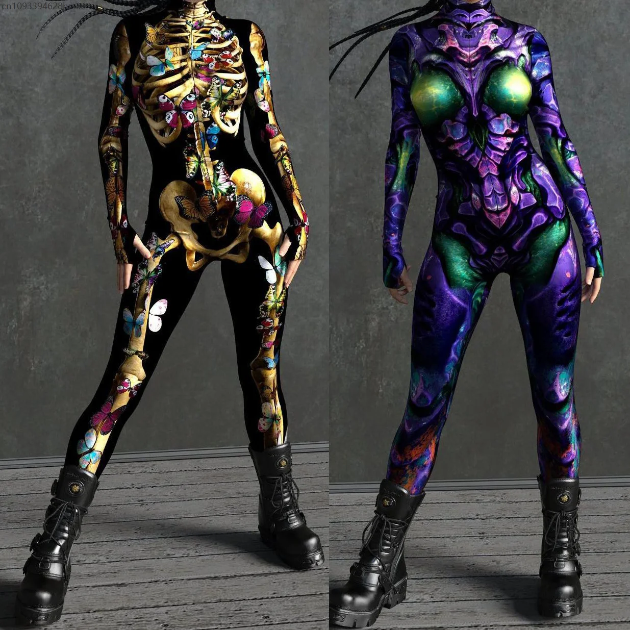 2025 여성 섹시 아머 3D 스키니 점프수트 휴일 파티복 할로윈 크리스마스 파티 코스프레 의상 스팀펑크 바디수트 롬퍼