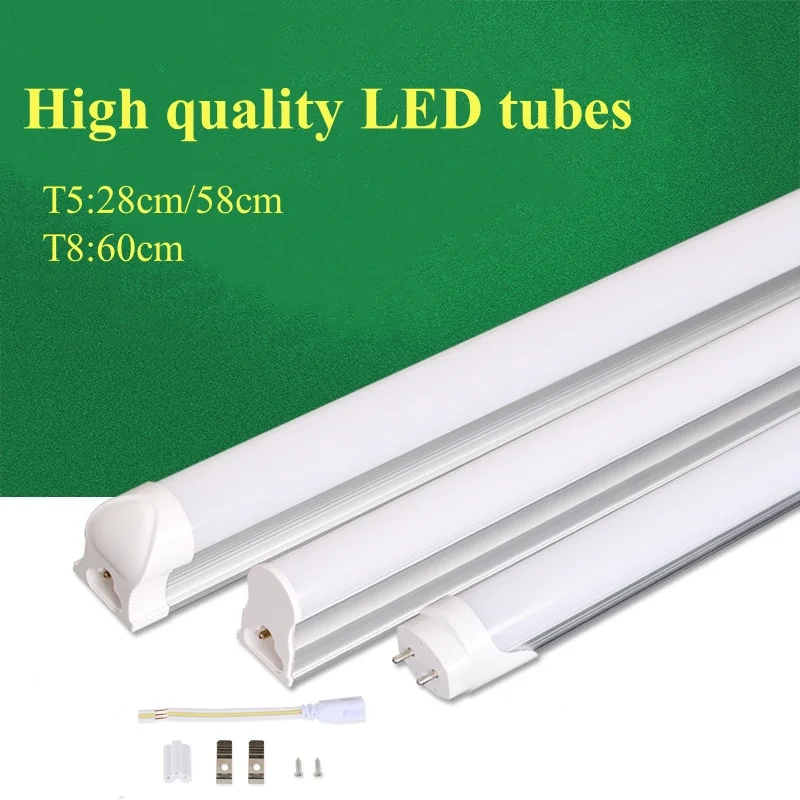 

High Lumen T5 T8 LED Tube Light Lamp SMD 2835 Integrated Tube For Wall Kitchen Cabinet Warehouse Garage Indoor Home Lighting