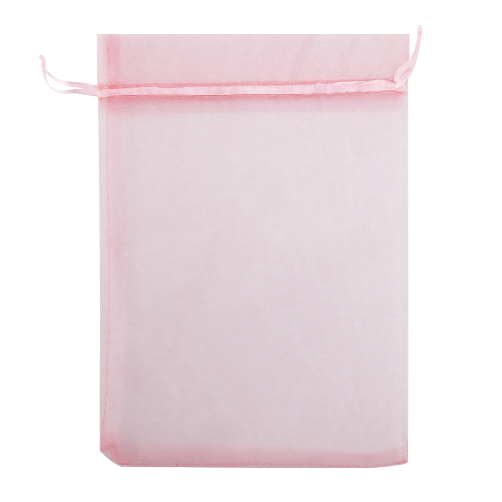 ABJI-200 Bolsas Grandes de Organza Rosa Pálido, 17x23 cm, Bolsas de Regalo de Malla con Cordón, Bolsitas para Joyería para Navidad y Bodas