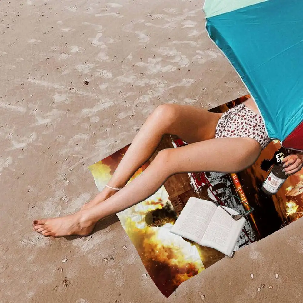 A-Attack On Titan Anime Big Microfiber Beach Towels Quick Dry Towel Sand Beach Towels Pool Towel For Travel Swim Pool Yoga