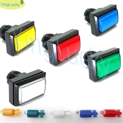 5pcs Arcade Rectangular Push Button LED Illuminated Rectangular Square 12V Light Microswitch For Arcade Machine Video Game Slot