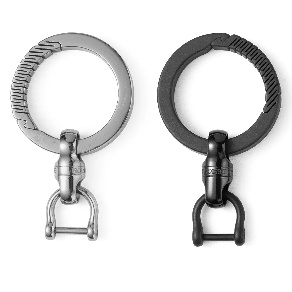 

Titanium Round Carabiner Clip with Titanium Key Ring for Keychain,Small Keyring Carabiner with D-Ring for Car Keys
