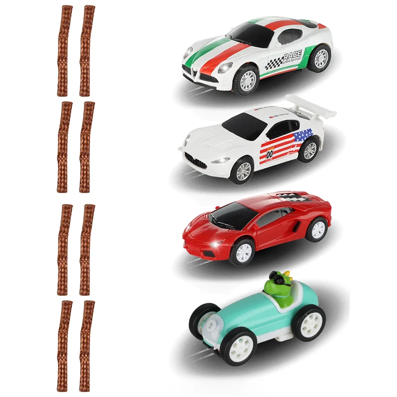 4pcs 1/64 Scale Slot Car for Adult Hobby High Performance Realistic Model 1:64 Track Cars Toy