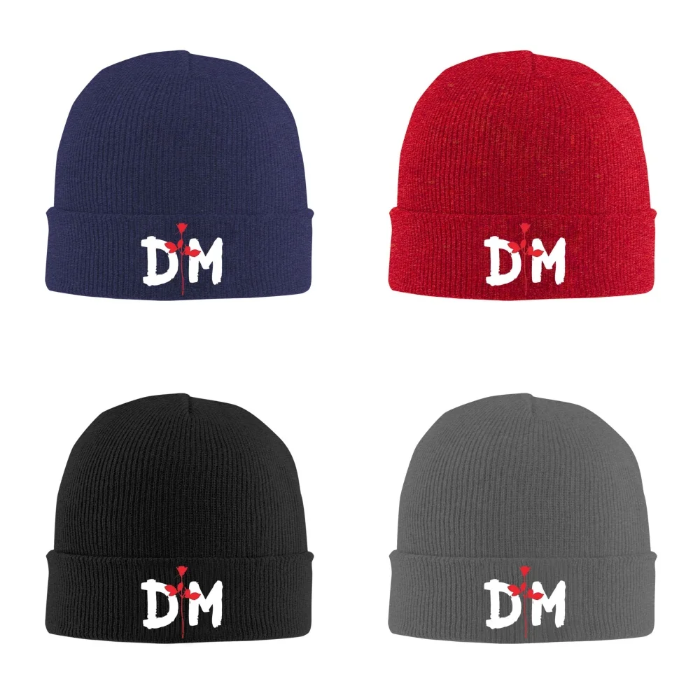 

D-Depeche M-Mode Rock Band Unisex Knitted Hat Outdoor Warm Men Solid Color Crimping Skullies Beanie Cap Hip Hop Winter Ski Caps