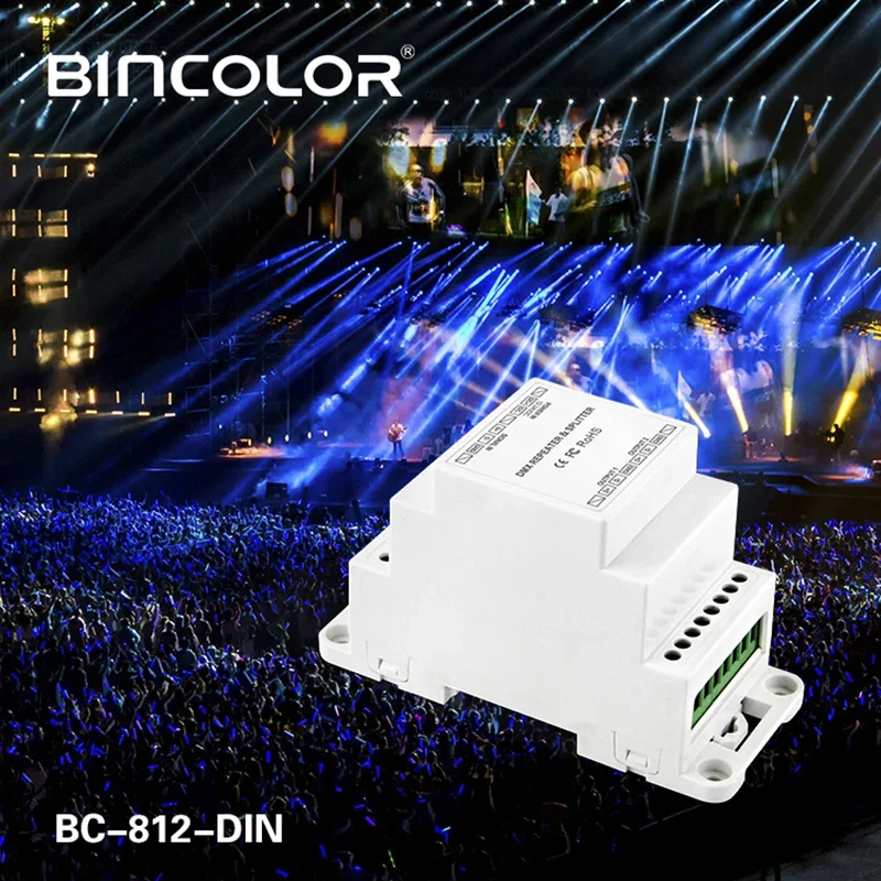 

12V-24V DIN Rail DMX512 Signal Amplifier,there is wrong wiring protection at DMX input and output port DMX LED Lamp Controller