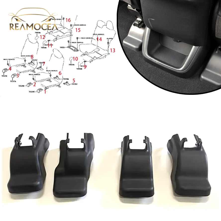 Reamocea 1Pc Car Rear Seat Sliding Screw Cap Track Rail Trim Cover Fit For Toyota Highlander 2009-2014 2015-2020 5Seats/7-seat view 6