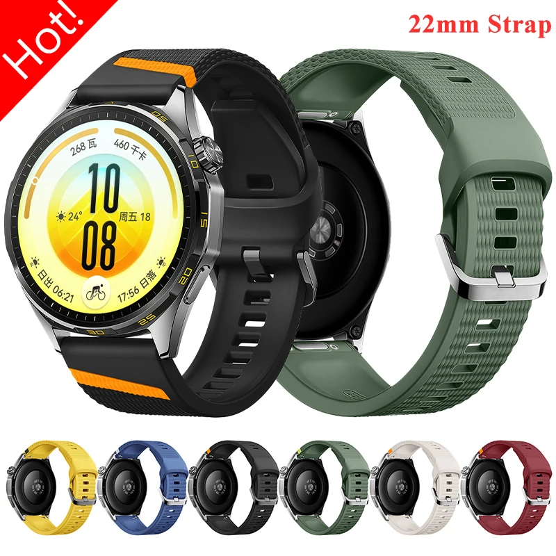 22mm Sport Silicone Strap for Huawei Watch GT7 6 GT6 7Pro GT5 Pro 46mm Smartwatch Band for Huawei Watch GT4 4Pro 46mm Wristband