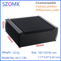 1Piece Sliver/Black Color Aluminum Housing Box For Electronics Project Case182X150X62MM
