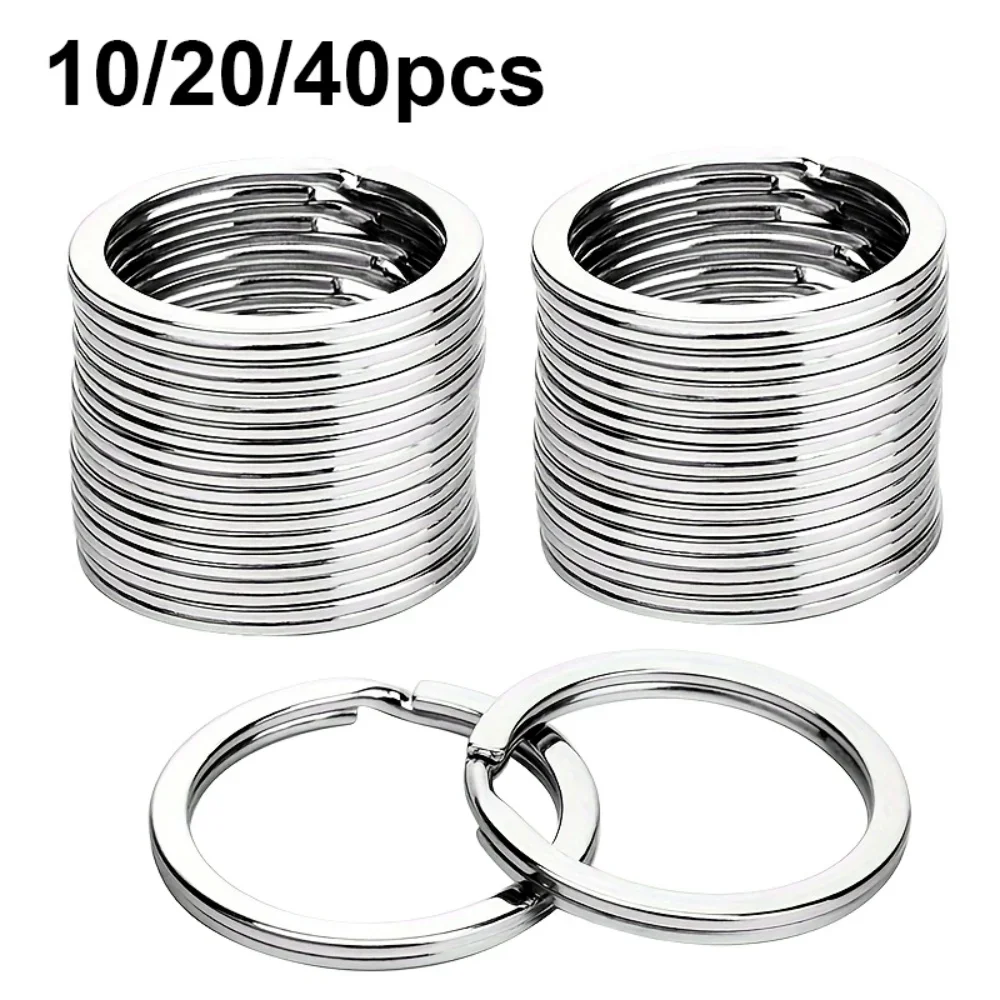 10/20/40pcs Split Key Rings Keyrings, Key Rings Bulk, Flat Keychain Ring Split Key Ring For Home Car Keys Bag Hanging Accessory