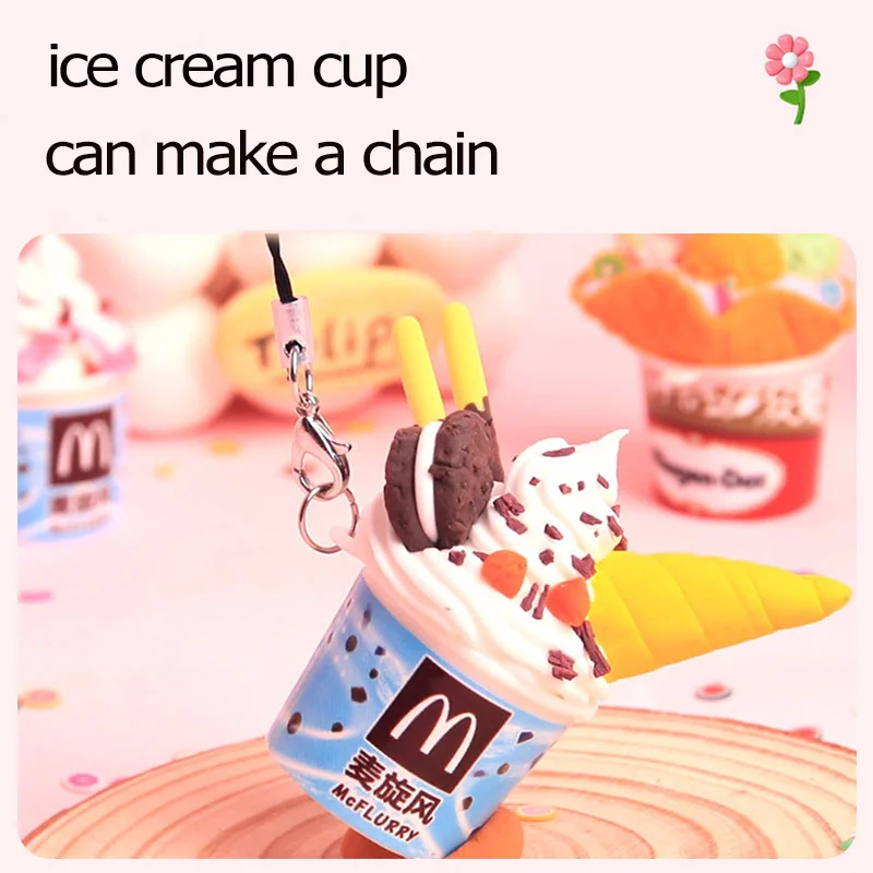 Children\'s Handmade DIY Cream Glue Ice Cream Cup Material Bag Simulation Dessert Super Light Clay Puzzle Toy