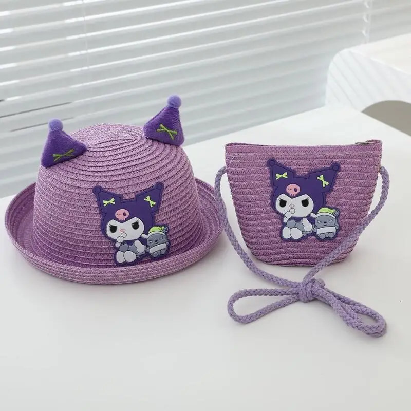 

Sanrio Children Sunscreen Hat Kuromi Baby Summer Straw Hat Cute Cartoon Small and Medium Children Fashion Internet Celebrity Hot
