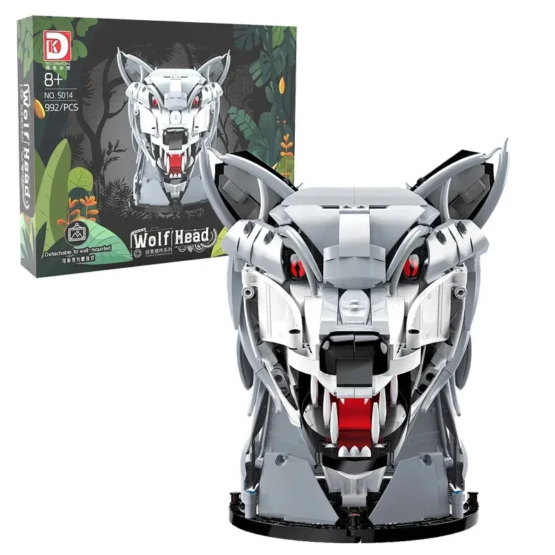 

2026 new hot-selling DIY creative animal head building set (wolf, cow, bear)-collection display model and perfect gift
