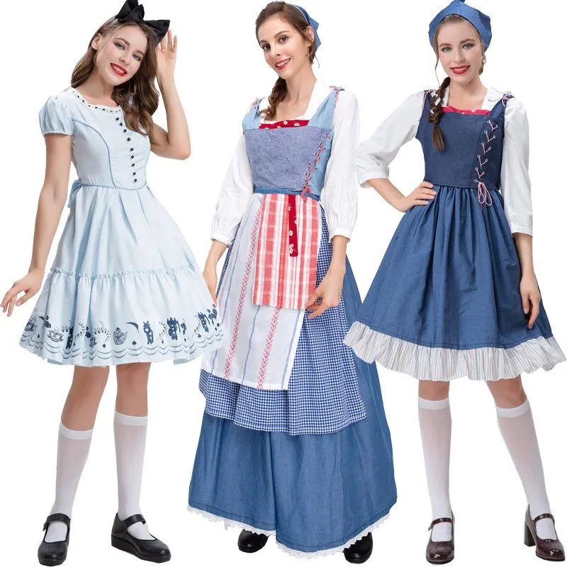

Halloween Alice in Wonderland Role Play White Queen Red Heart Cheshire Mad Hatter Fairy Outfit Women's Costume Polyester