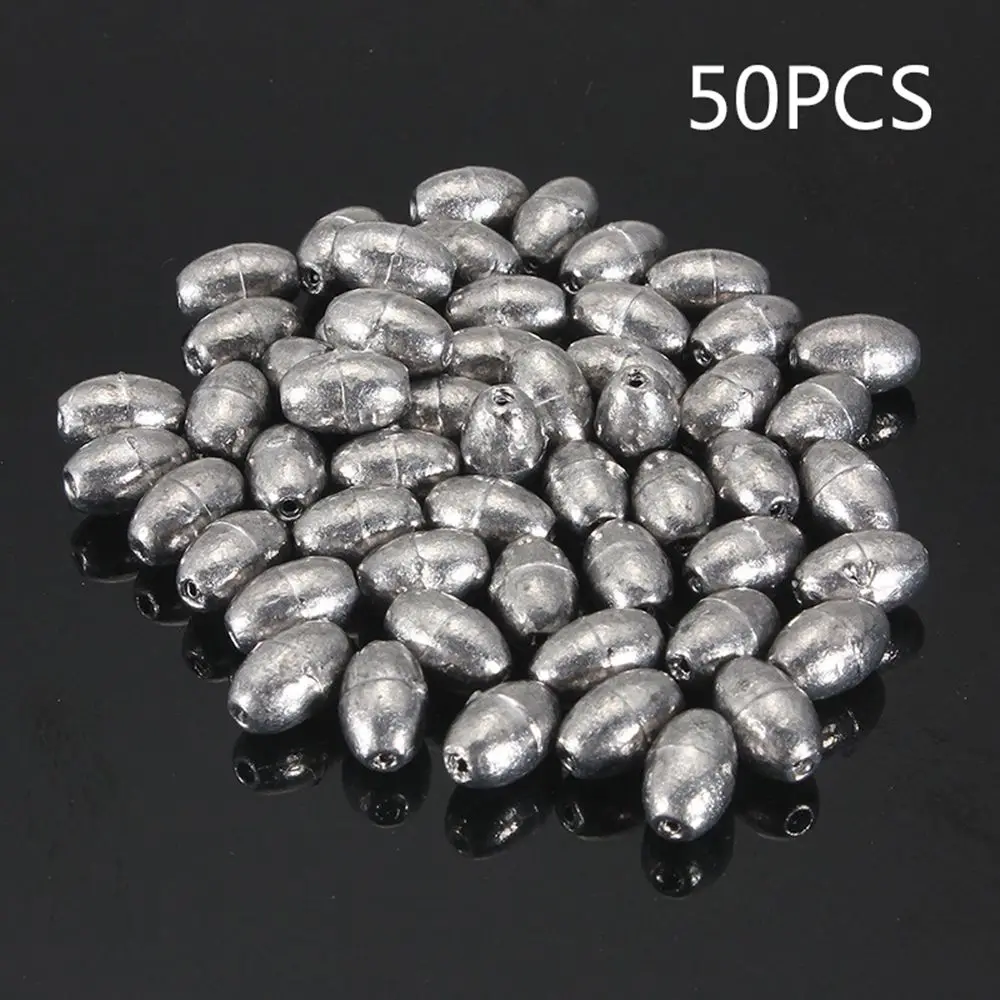 Plomos de pesca ovalados de 0.35-3g, tipo oliva, para pesca, accesorios de pesca, cuentas de pesca