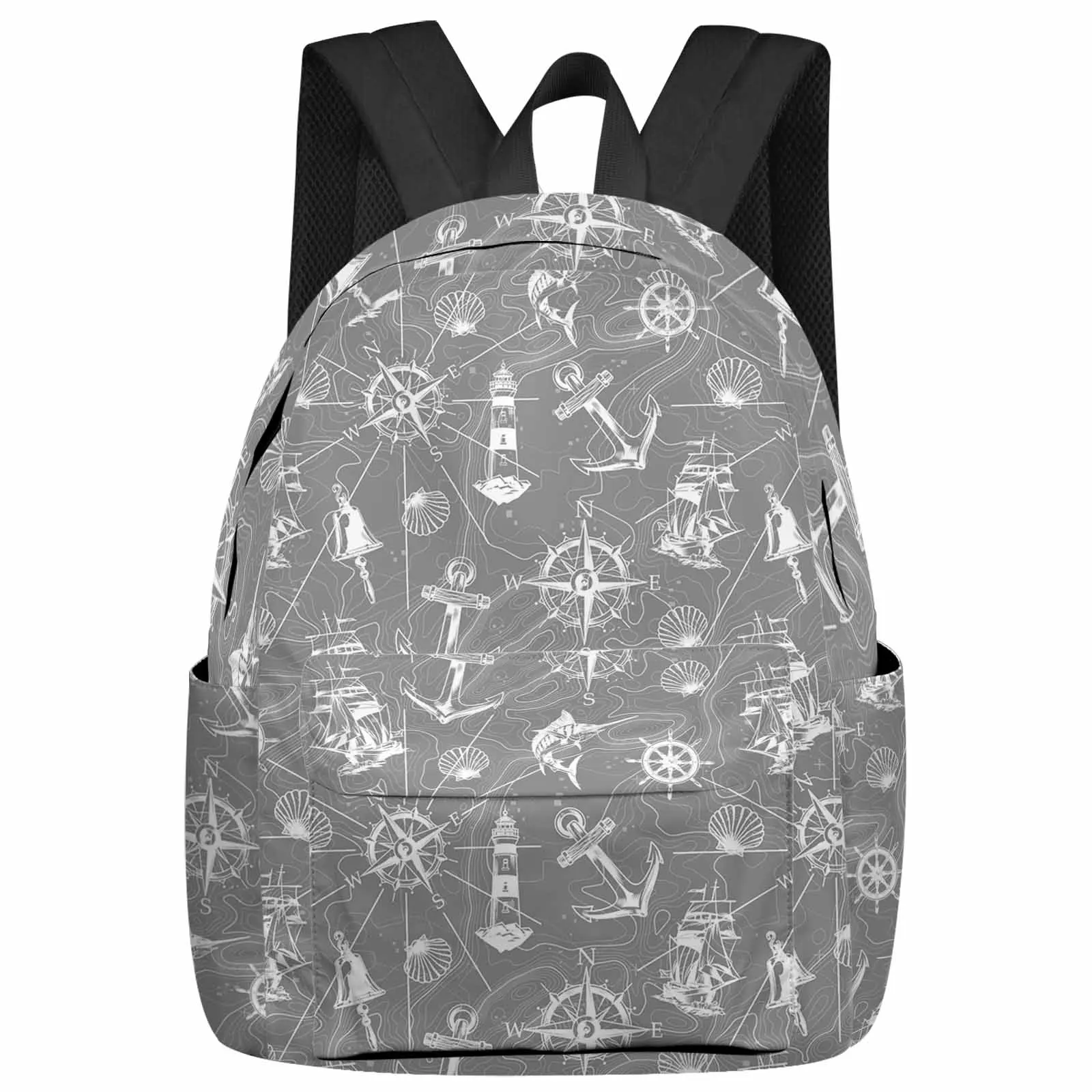 Pillow Sailing Boat Hand-Painted  Large Capacity Backpack Men Laptop Bags High School Teen College Girl Student Mochila