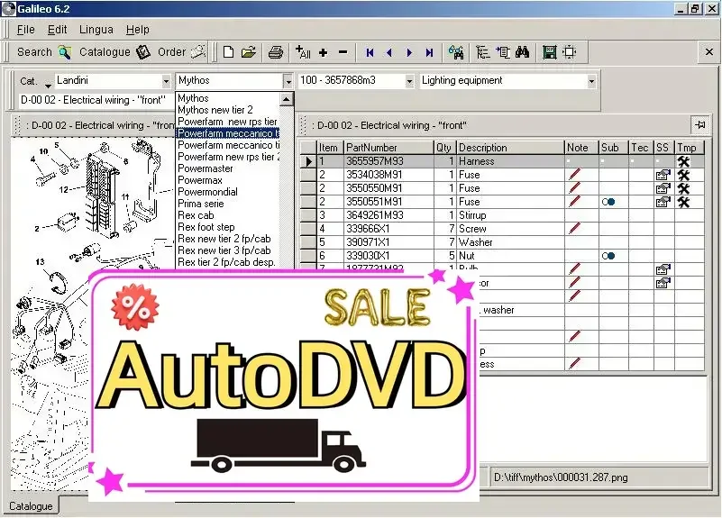 

AutoDVD Landini 7.3 Galileo Electronic Spare Parts Identification Catalog