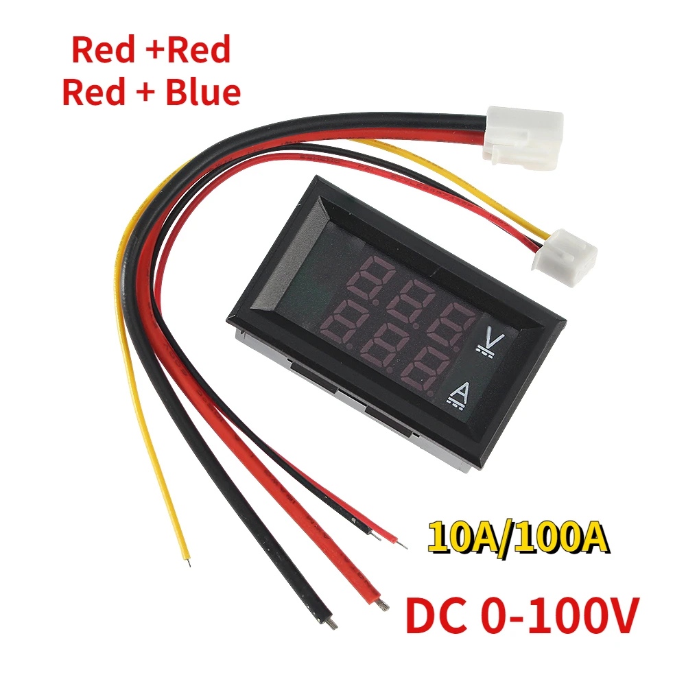 

1PCS DSN-VC288 DC 100V 10A 100A Voltmeter Ammeter Blue Red LED ADual Display Voltage Detector Current Meter