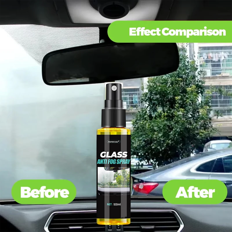 Car Glass Anti Fog Coating Agent Interior Windshield Long Lasting Prevent Fogging Clear Vision Fog Repellent Mirror Spray P121