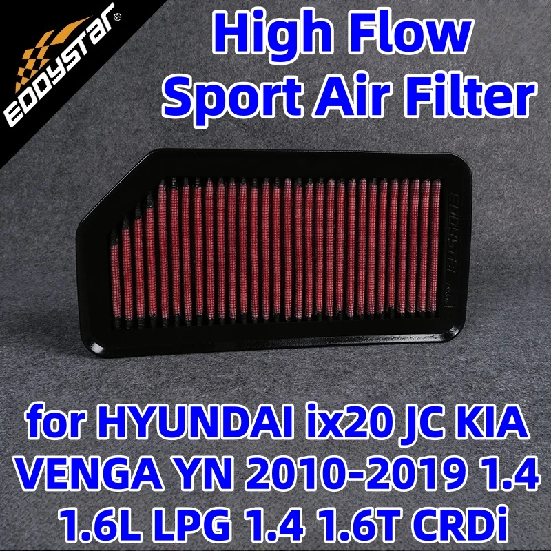 

High Flow Sport Air Filter for HYUNDAI ix20 JC KIA VENGA YN 2010-2019 1.4 1.6L LPG 1.4 1.6T CRDi Washable Racing Intake Filters
