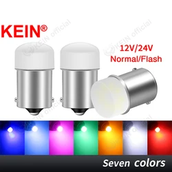 KEIN 4PCS 12V 24V Led Bulb P21W Strobe Flash 1156 BA15S BAY15D 1157 P21/5W R5W Light Red Brake Reverse Parking Truck Car Lamps