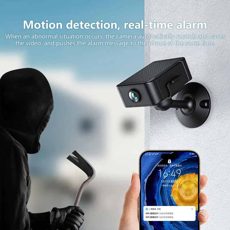 OnePlus Mini 4K WiFi Camera Remote Monitor Motion Detection Night Vision Long Battery Alert Indoor Outdoor Home Security Camera