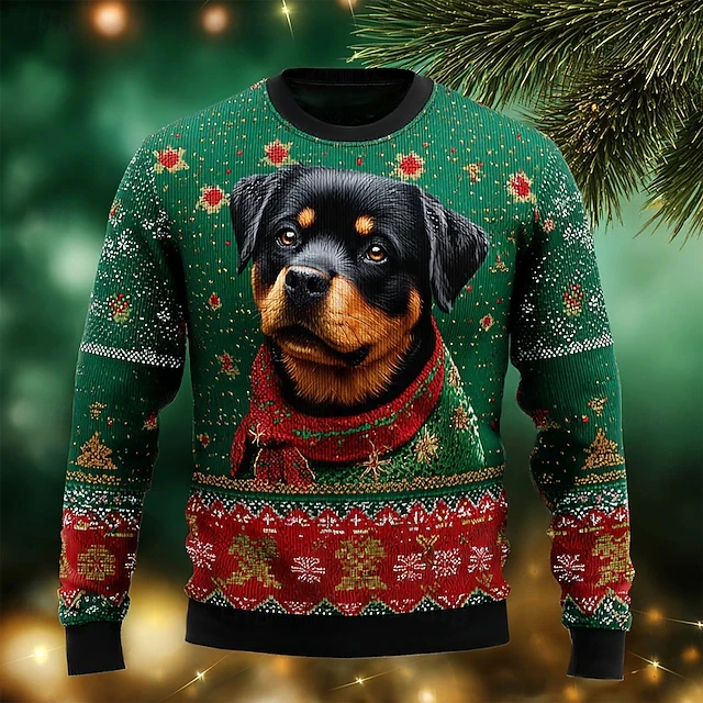 عيد الميلاد لطيف الحيوانات الهيب هوب طباعة سترة قبيحة للرجال النساء جديد كلاب أليفة البلوز البلوز عيد الميلاد موضة الأسرة حفلة هدية #3