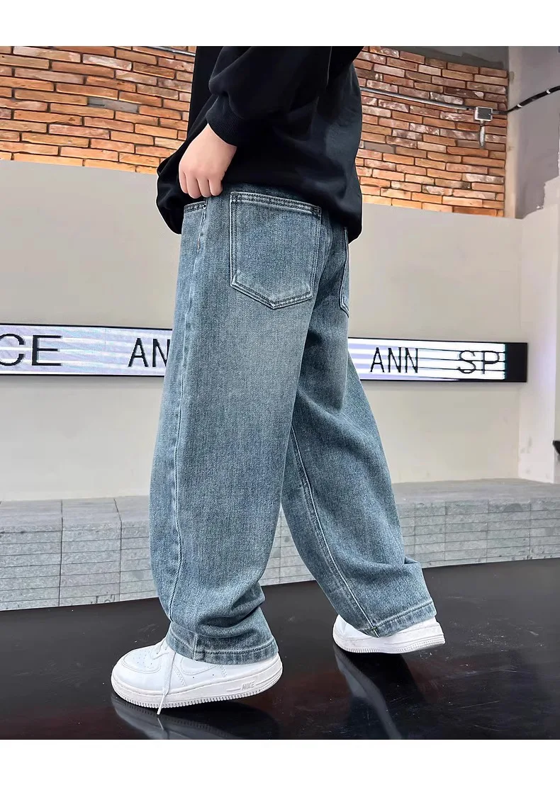 Neue Kinder Jungen Denim Hosen Baumwolle Feste Elastische Taille Infant Babyd Boyd Jeans Lose Vielseitige Junge Teenager Jungen Hosen – Detail 7