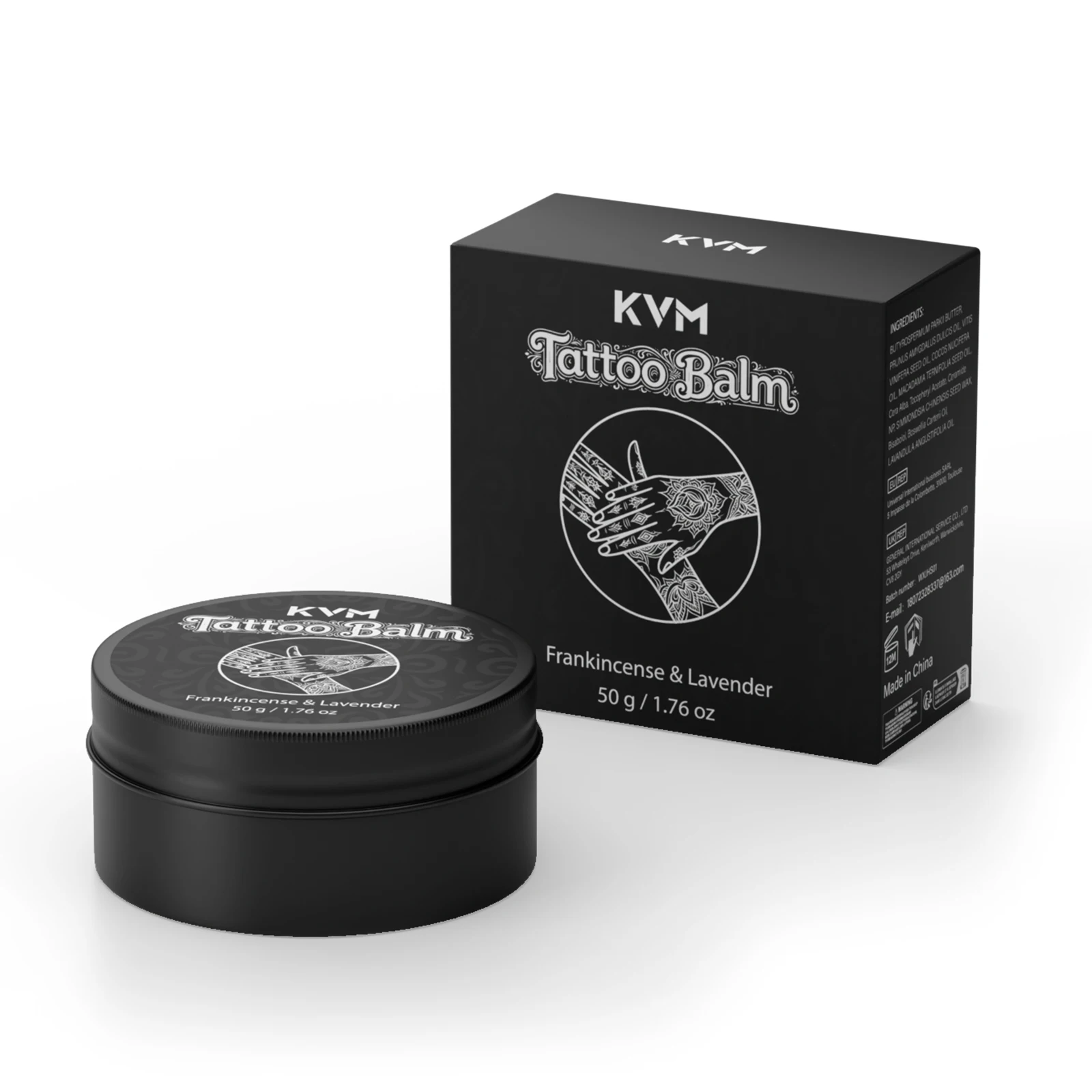 50g KVM Frankincense Lavender Tattoo Balm Instant Color Enhancer Waterproof Sweatproof Non-Greasy Tattoo Aftercare Ointment