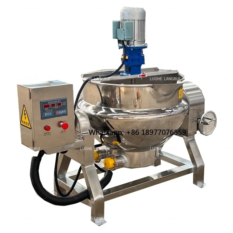 50L-1000L Fruit Jam Chili Sauces Jacketed Multi Cooker Stainless Steel Electric Kettle With Agitator With Mixer