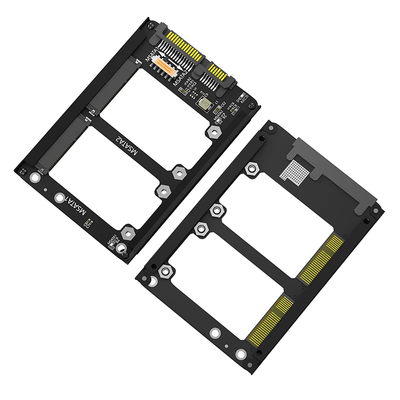 Dual mSATA to SATA3.0 Adapter Riser Portable mSATA SSD to 2.5